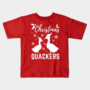 Christmas Quackers, Funny Christmas Duck Pun, Christmas Pyjama Design Kids T-Shirt